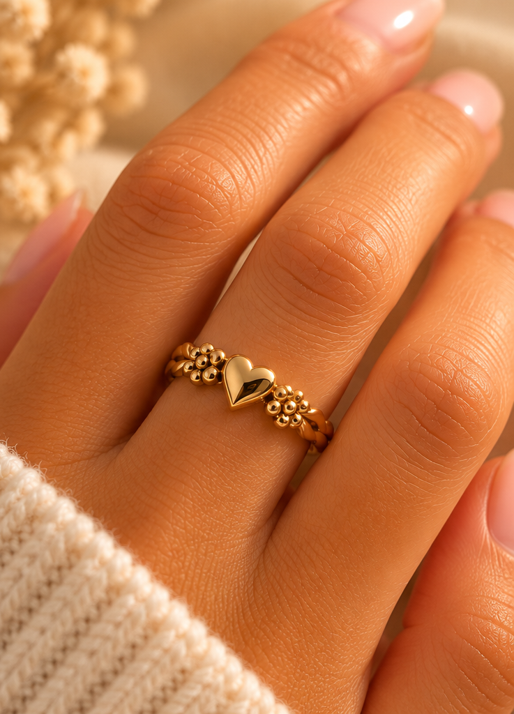 Bali Golden Heart Ring