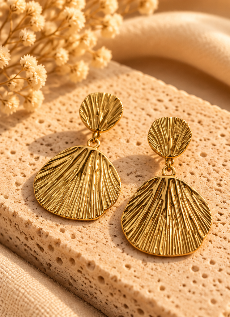Bali Golden Shell Earrings