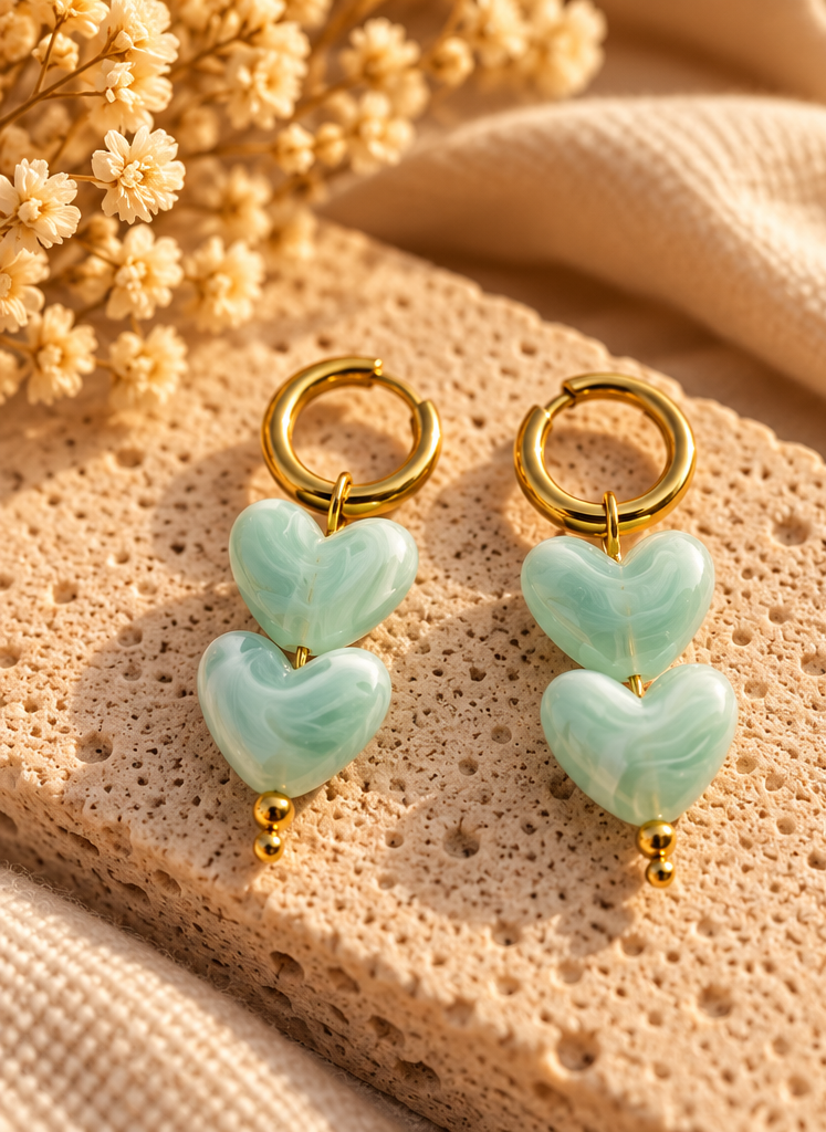 Bali Mint Love Earrings