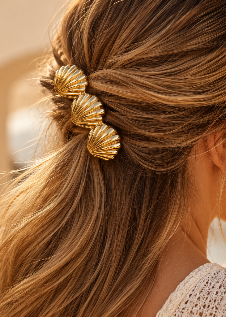 Golden Ocean Shell Hair Clip