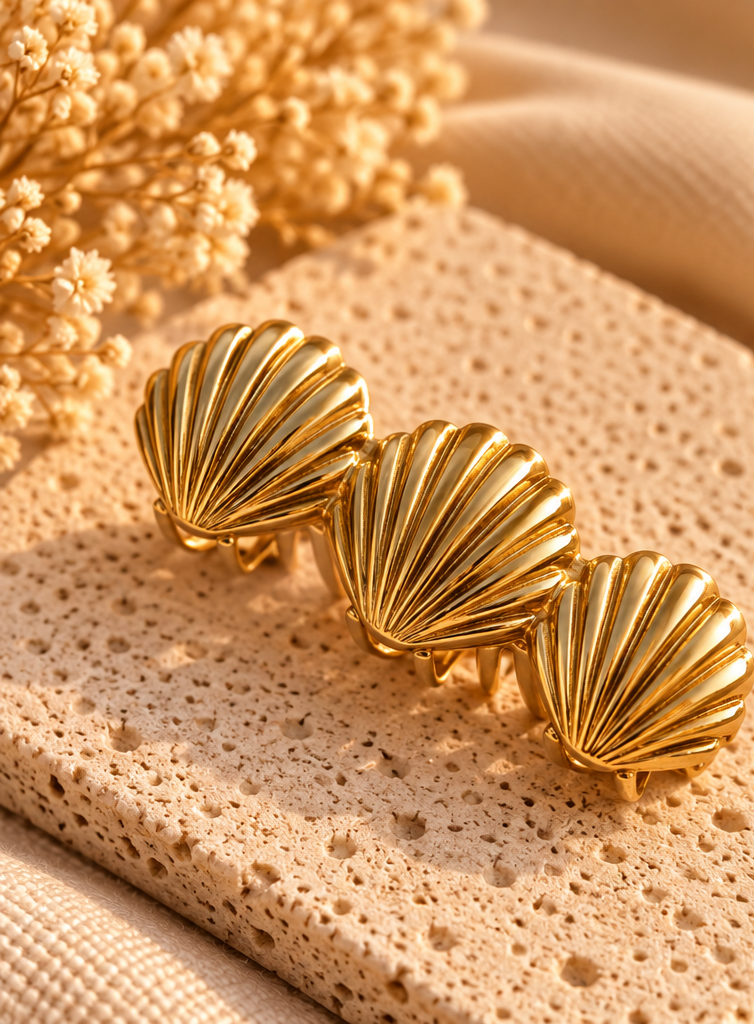 Golden Ocean Shell Hair Clip
