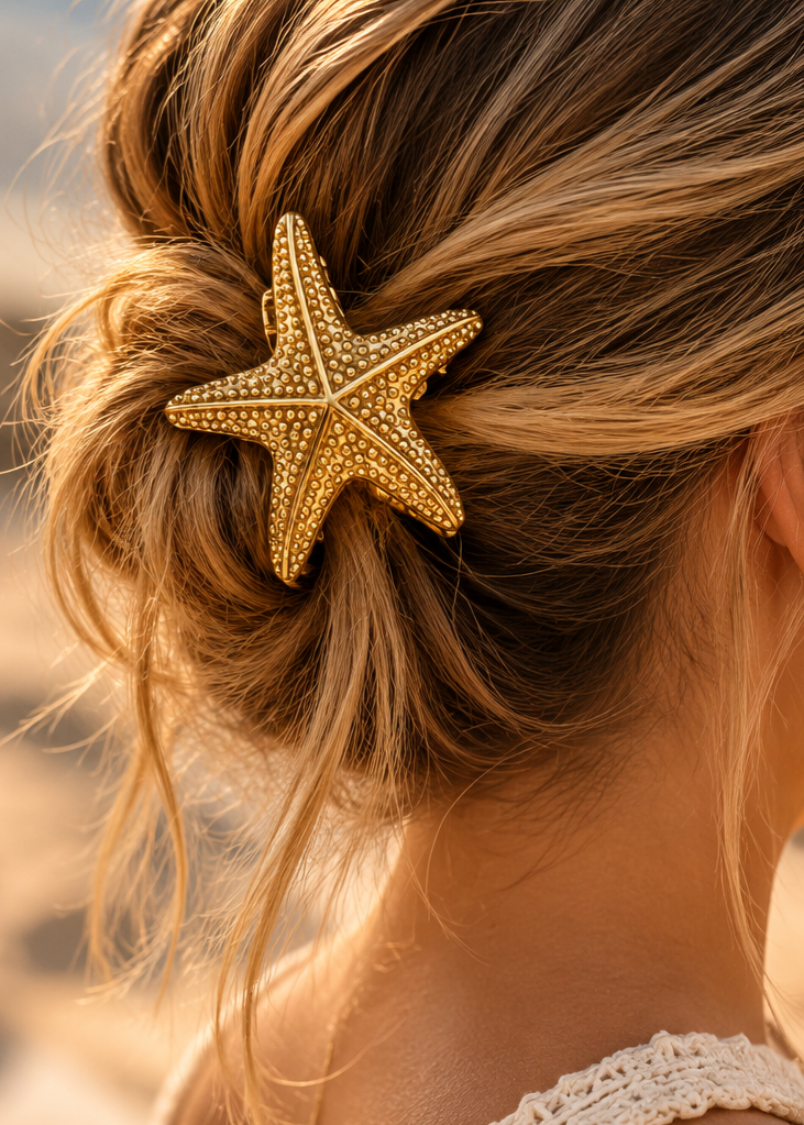 Golden Starfish Hair Clip