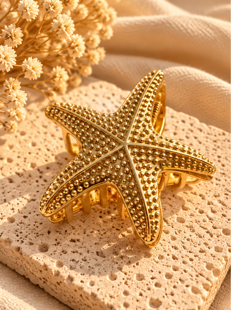 Golden Starfish Hair Clip