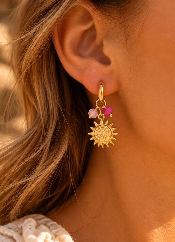Bali Sun Charm Earrings