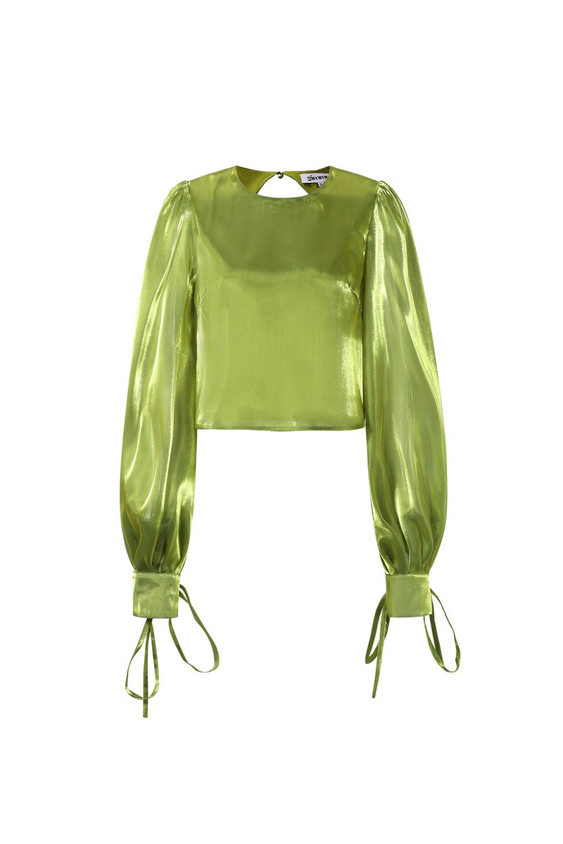 Bali Shimmer Pearl Blouse Green