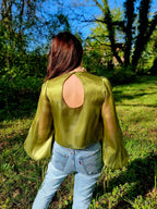 Bali Shimmer Pearl Blouse Green