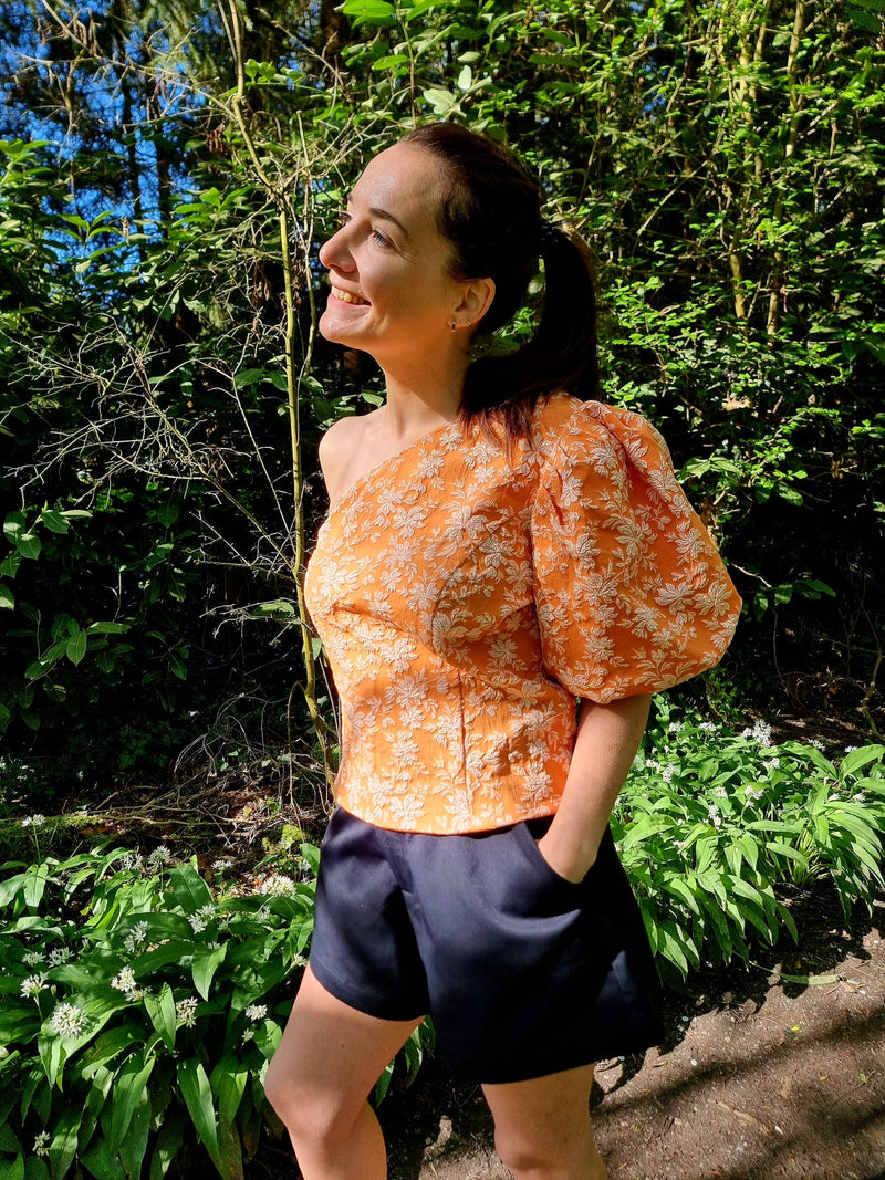 Bali Sunset Bloom One-Shoulder Top
